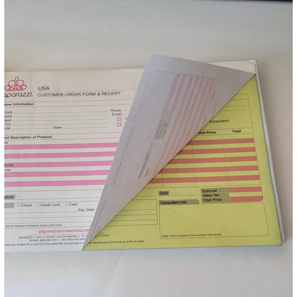 Paparazzi Accessories Customer Order Form Receipt Book Pink Black Business Tool